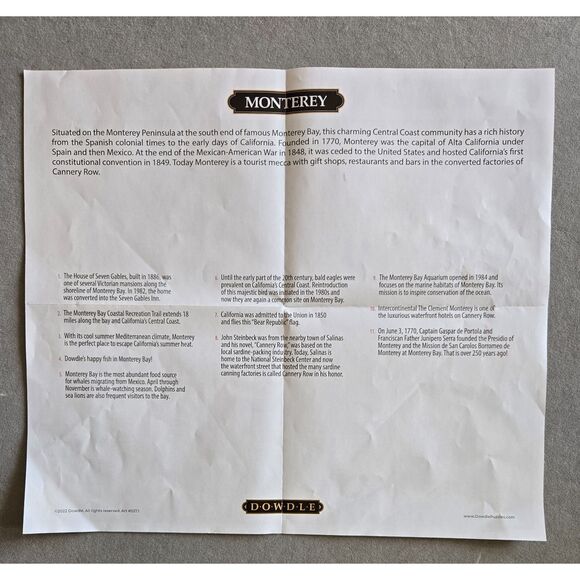 Dowdle Monterey 500 pc Eric Dowdle 2022 Complete Preowned - Picture 4 of 10